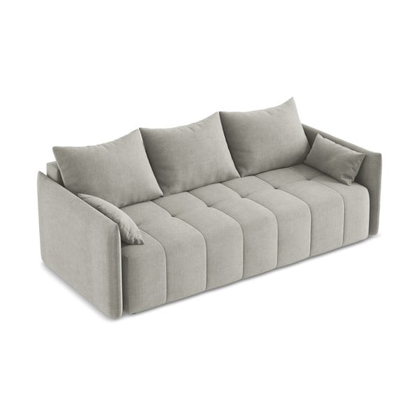 Šviesiai pilkos spalvos sulankstoma/su sandėliavimo vieta sofa 225 cm Moku – Makamii-image-3