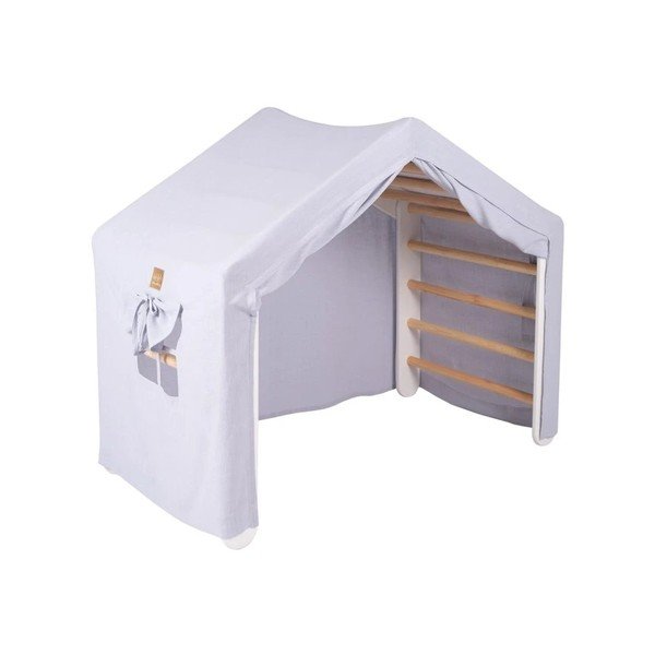 Šviesiai mėlynos spalvos/natūralios spalvos laipiojimo trikampis iš pušies masyvo 112x61x94 cm Montessori – Meowbaby-image-3