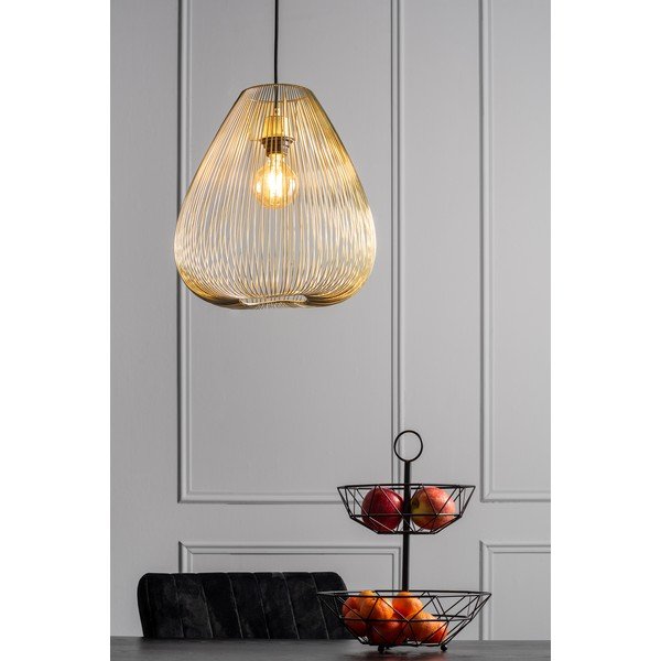 Metalinis pakabinamas aukso spalvos šviestuvas Leitmotiv Lucid, ø 35 cm-image-1