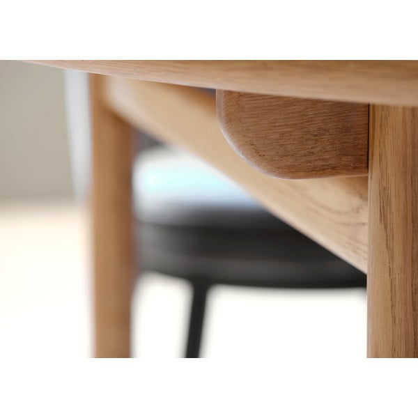 Ąžuolinis apvalus sulankstomas valgomojo stalas ø 120 cm Carno - Unique Furniture-image-4