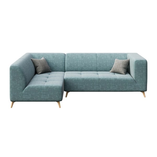 Šviesiai mėlyna kampinė sofa MESONICA Toro, kairysis kampas