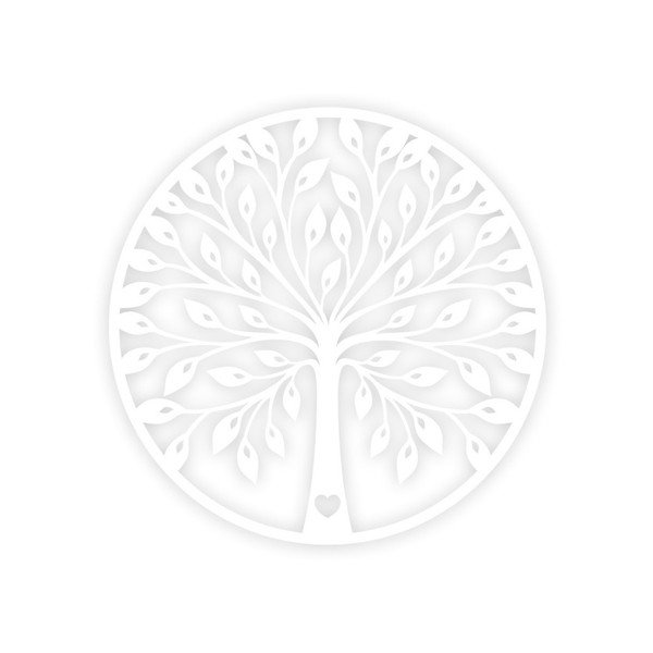 Baltos spalvos sieninė dekoracija Tree