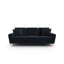 Tamsiai mėlynos spalvos iš velveto sulankstoma/su sandėliavimo vieta sofa 235 cm Kyoto – Cosmopolitan Design