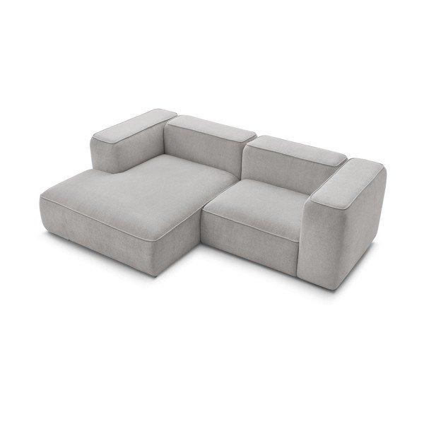 Iš boucle kampinė sofa šviesiai pilkos spalvos (su kairiuoju kampu) Zephyr – Bobochic Paris-image-4