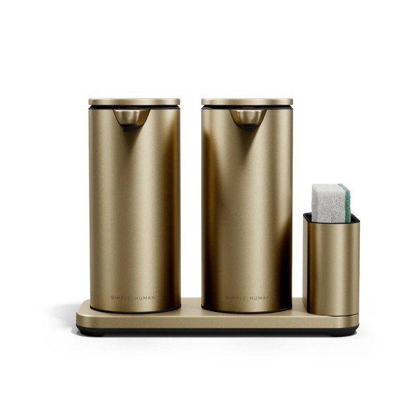 Automatinis matinės auksinės spalvos iš metalo stovas skalbimo reikmenims – simplehuman-image-4
