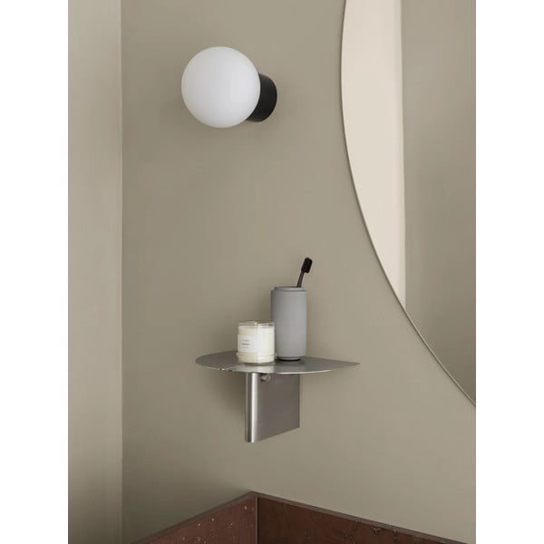 Matinės sidabrinės spalvos iš nerūdijančio plieno sieninė lentyna 30 cm Oru – Blomus-image-1