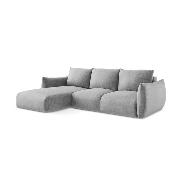 Šviesiai pilkos spalvos sulankstoma kampinė sofa (su kairiuoju kampu/su gultu) Leila – Makamii-image-3