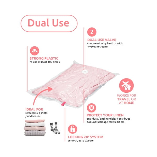 Vakuuminiai drabužių krepšiai 2 vnt. Hanging Vacuum S – Compactor-image-2