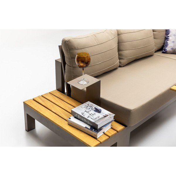 Sodo poilsio baldų komplektas smėlio spalvos 7 žmonėms Daisy – Floriane Garden-image-3