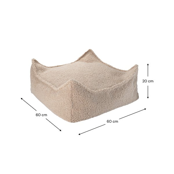 Šviesiai rudos spalvos iš boucle vaikiškas sėdmaišis Square – Wigiwama-image-4