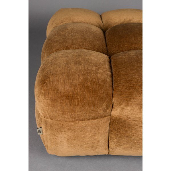 Rudos spalvos modulinė taburetė iš velveto Hackman – Dutchbone-image-3