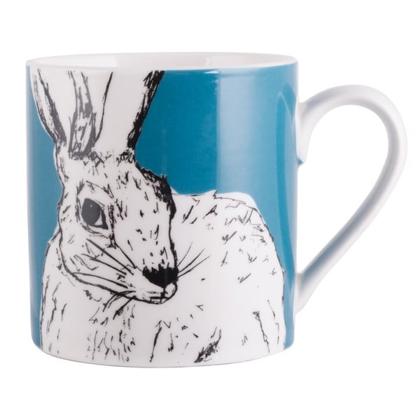 Mėlynas porcelianinis puodelis Creative Tops Wild Hare, 300 ml