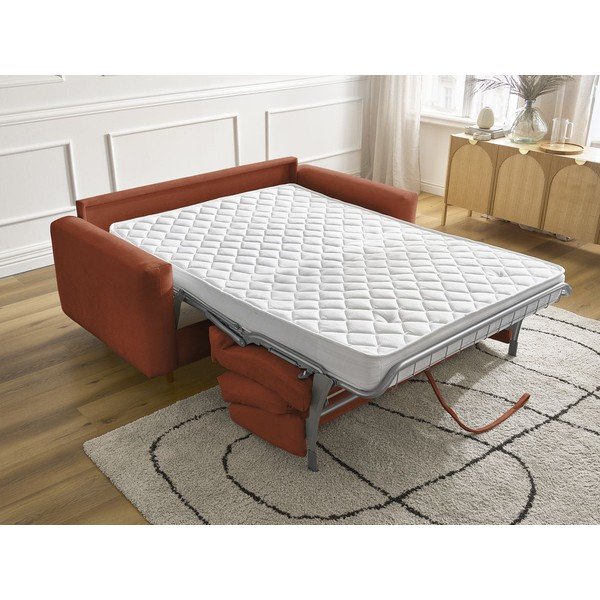 Oranžinės spalvos sofa miegojimui/sulankstoma 200 cm Cocoone – Bobochic Paris-image-1