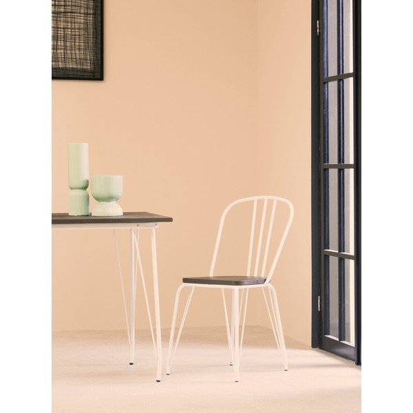 Baltos spalvos/natūralios spalvos iš guobos masyvo valgomojo kėdė District – Premier Housewares-image-1