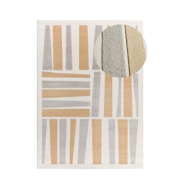 Šviesiai pilkos spalvos/kreminės spalvos kilimas 133x190 cm Flora – Universal