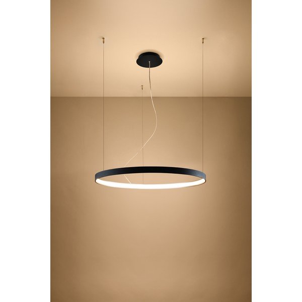 Juodos spalvos iš aliuminio kabantis šviestuvas LED ø 78 cm RIO – Thoro-image-3