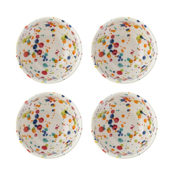 Kreminės spalvos iš akmens masės maži dubenys 4 vnt. 300 ml Freckles – Bloomingville-image-2