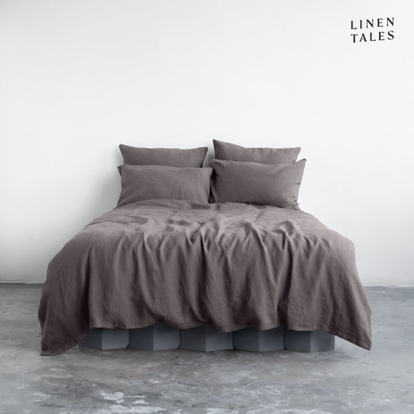 Tamsiai pilka lininė patalynė viengulė lova 140x200 cm - Linen Tales