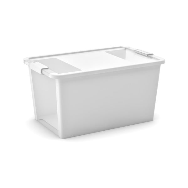 Baltos spalvos iš plastiko daiktadėžė su dangčiu 55x35x28 cm Bi-Box L – KIS