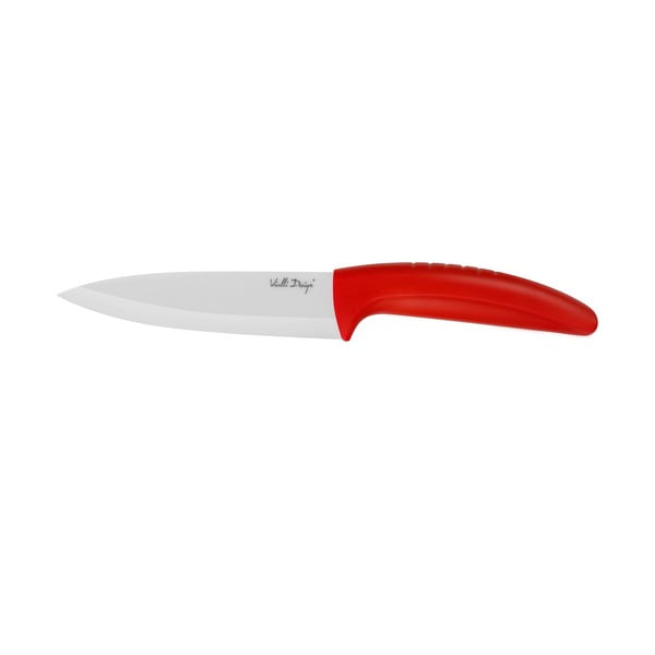 Keraminis 13 cm ilgio peilis, raudonos spalvos