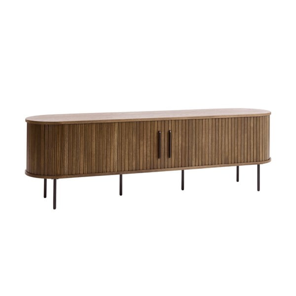 TV spintelė rudos spalvos iš ąžuolo 180x56x45 cm Nola – Unique Furniture-image-2