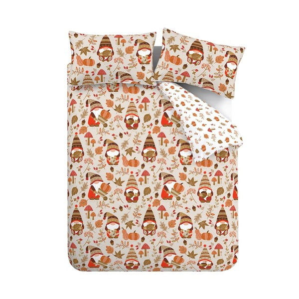 Oranžinės spalvos/rudos spalvos viengulė patalynė 135x200 cm Woodland Gonks – Catherine Lansfield