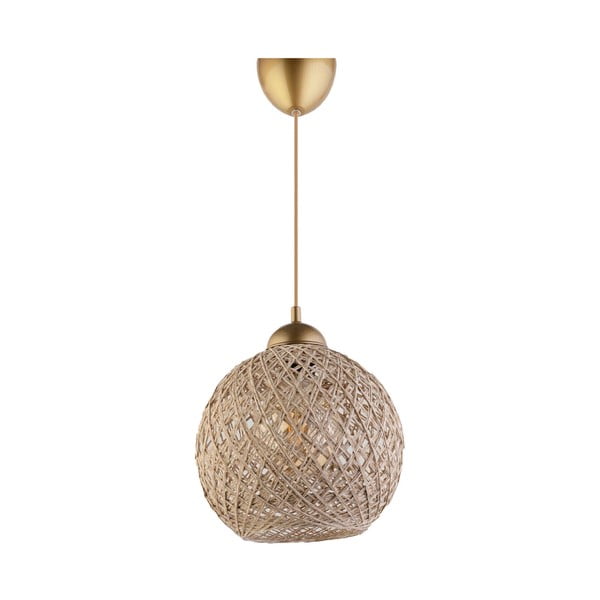 Kabantis šviestuvas smėlio spalvos/auksinės spalvos ø 24 cm iš džiuto – Opviq lights