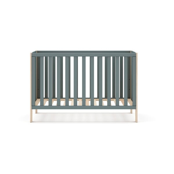 Natūralios spalvos/pilkai žalios spalvos vaikiška lovelė 60x120 cm Esteban – Marckeric-image-2