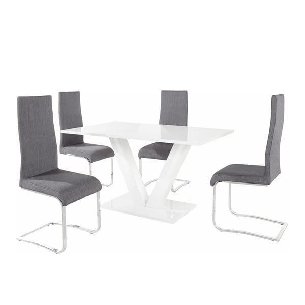 Stalo ir 4 pilkų kėdžių komplektas "Støraa Aaron