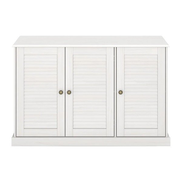 Baltos spalvos iš pušies masyvo šoninė spintelė 125x80x38 cm Edith – Støraa
