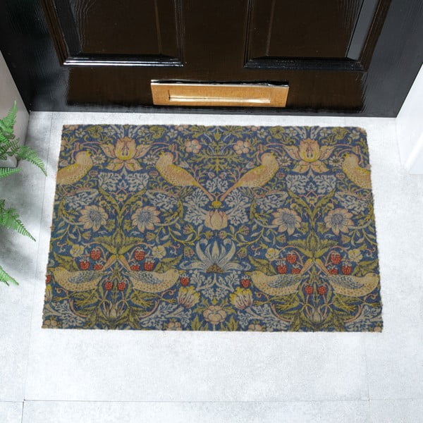 Iš kokoso pluošto grindų kilimėlis 40x60 cm William Morris Strawberry Thief – Artsy Doormats-image-3