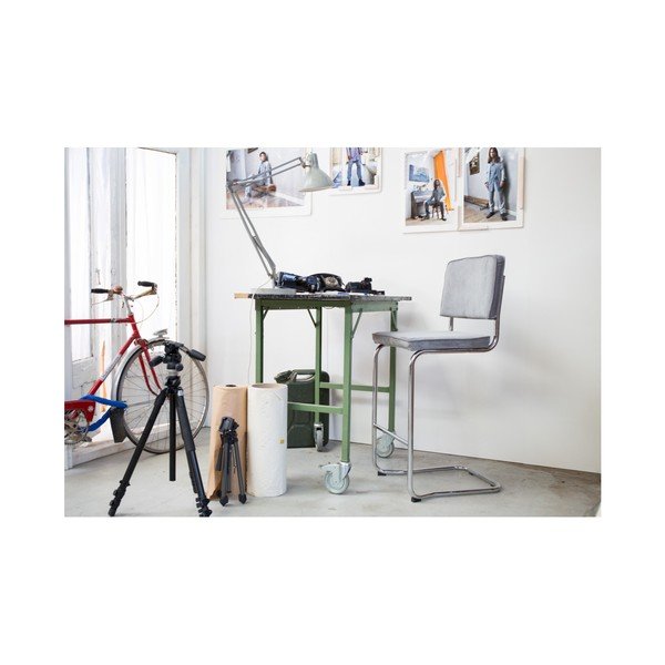 Tamsiai pilka baro kėdė Zuiver Ridge Kink Rib-image-2