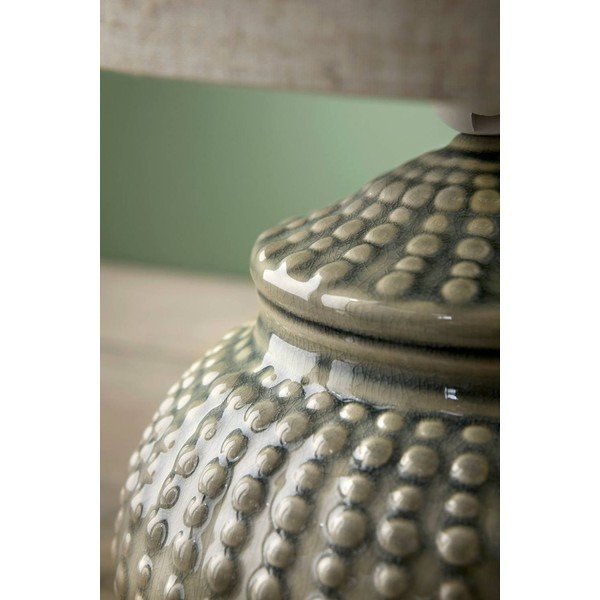 Pilkos spalvos/smėlio spalvos iš lino stalinis šviestuvas (aukštis 39 cm) Niko – Ellos Home-image-2
