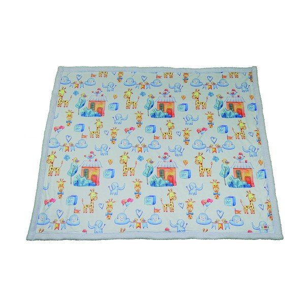 Šviesiai mėlyna kūdikių antklodė 80x100 cm - OYO kids-image-2