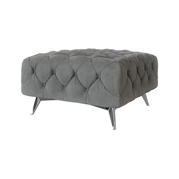 Pilkos spalvos iš velveto taburetė Chelsea – Ropez-image-1