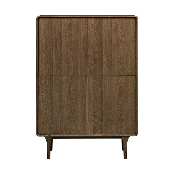 Tamsiai rudos spalvos spintelė iš ąžuolo 100x140x40 cm Darwin – House Nordic-image-4