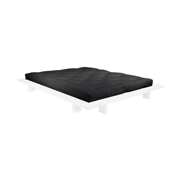 Pušies medienos dvigulė lova su čiužiniu Karup Design Japan Comfort Mat White/Black, 140 x 200 cm