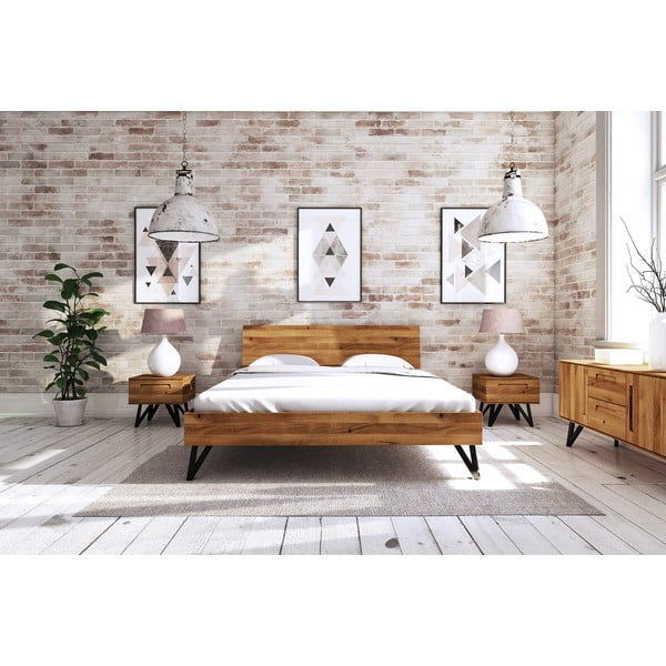 Ąžuolinė dvigulė lova 180x200 cm Golo 2 - The Beds-image-4