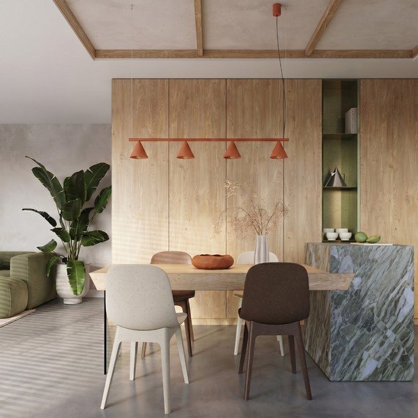 Raudonos plytų spalvos iš plieno kabantis šviestuvas Zylo – Sollux-image-3