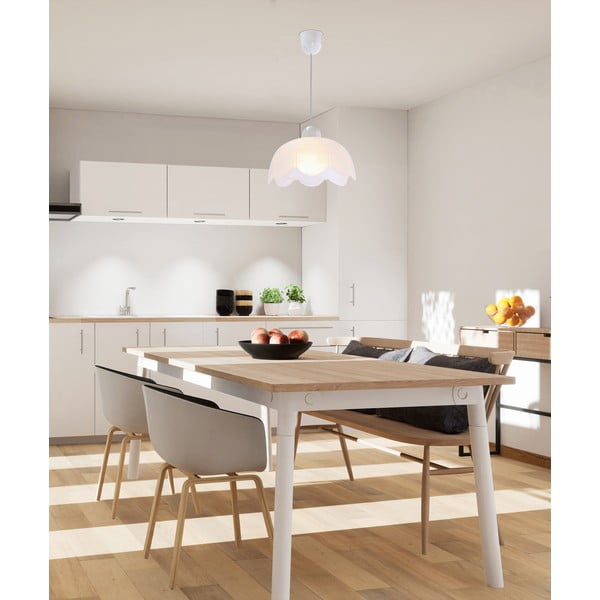 Kabantis šviestuvas baltos spalvos ø 25 cm su stiklo gaubtu Bratek – Candellux Lighting-image-1