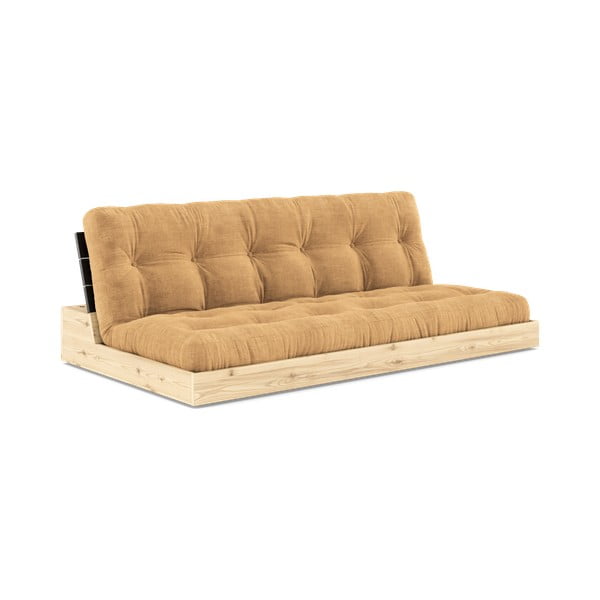 Sulankstoma sofa iš kordinio velveto garstyčių spalvos/šviesiai rudos spalvos 196 cm Base – Karup Design