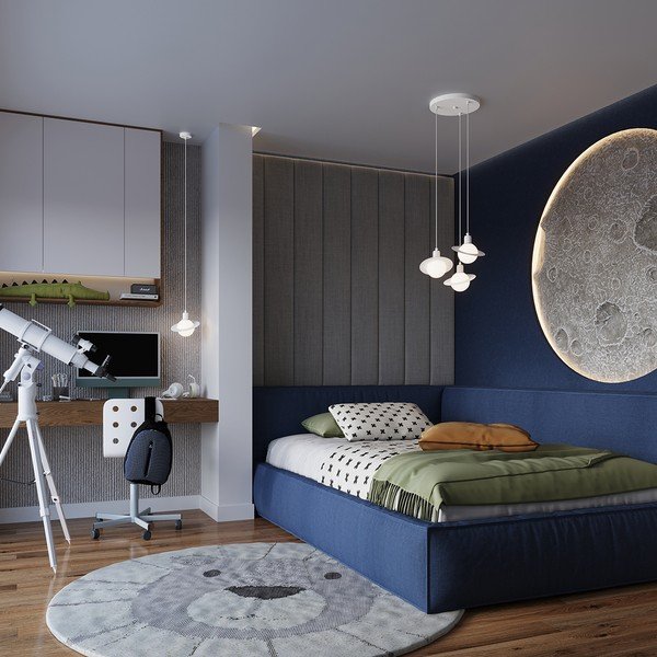 Baltos spalvos vaikiškas pakabinamas šviestuvas ø 32 cm su stiklo gaubtu Mab – Sollux-image-2