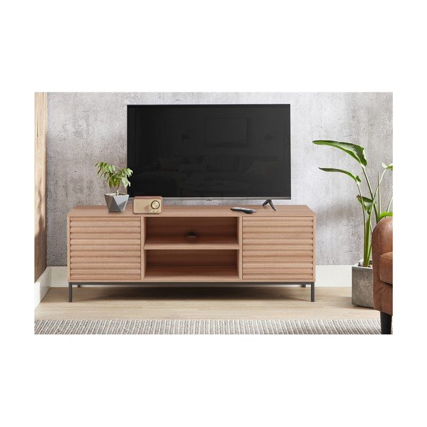 Natūralios spalvos ąžuolo dekoro TV staliukas 140x50 cm Celine - Støraa-image-3