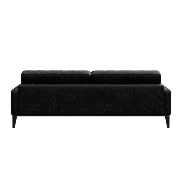 Juoda odinė sofa MESONICA Musso Tufted, 210 cm-image-3
