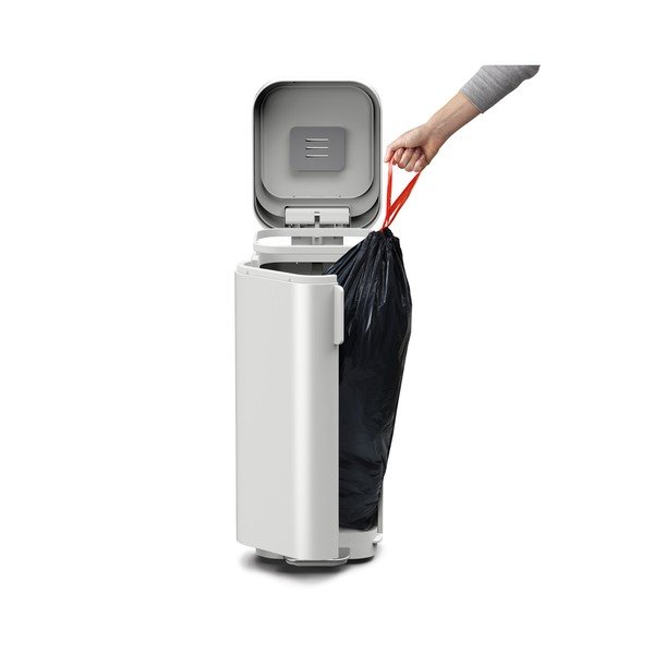 Šiukšliadėžė iš plieno smėlio spalvos su pedalu 40 l Porta – Joseph Joseph-image-3