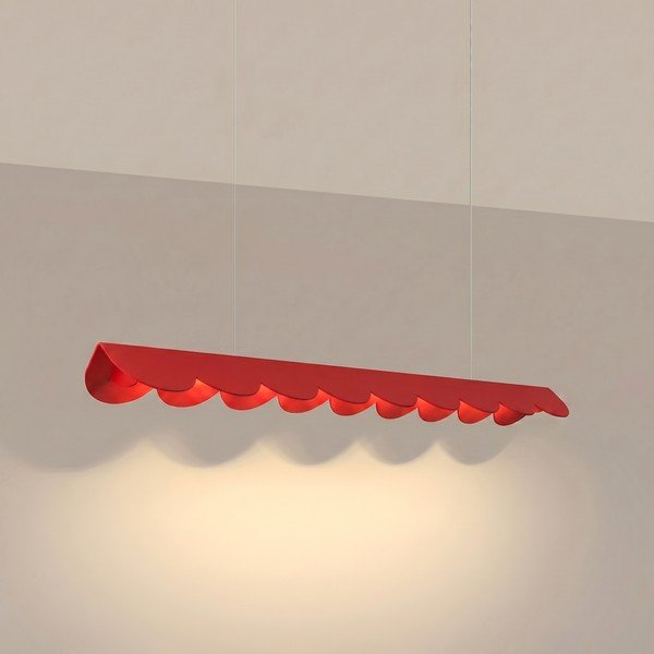 Raudonos spalvos iš aliuminio kabantis šviestuvas LED BISCUIT – Thoro-image-1