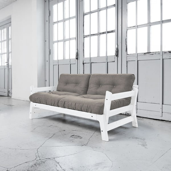 Sofa lova "Karup Step" balta/ granito pilka