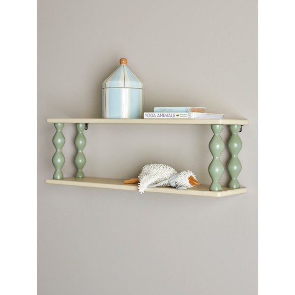 Smėlio spalvos kelių aukštų vaikiška sieninė lentyna 80 cm Bibiola – Bloomingville Mini-image-1
