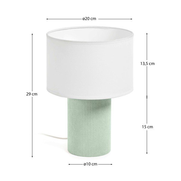 Baltos spalvos/turkio spalvos vaikiška stalinė lempa Bianella – Kave Home-image-3