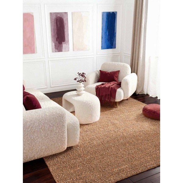 Rankų darbo smėlio spalvos iš boucle kilimas 200x290 cm Notting Hill Portobello – Ted Baker-image-1